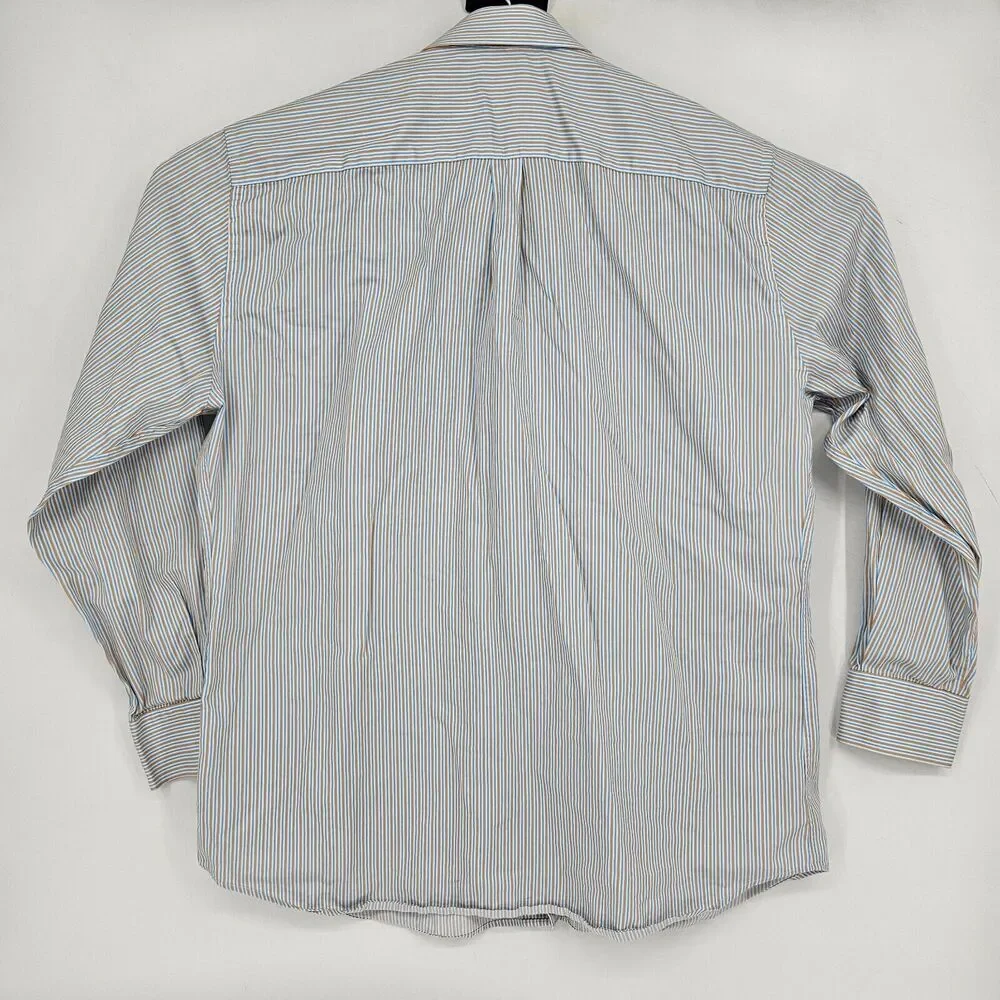 Peter Millar Shirt Mens Extra Large Striped Blue Button Up Long Sleeve Preppy XL